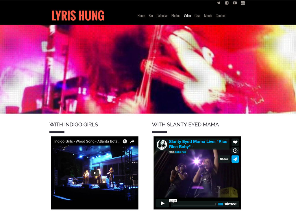 Lyris Hung videos page