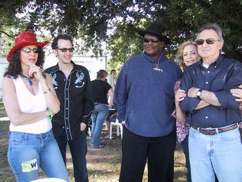 Backstage with the band...Nick Gianni, Taj Mahal and Holly and Hugh McCracken
