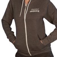 'Frickin Awesome' Zip-Up Hoodie - Gray & White