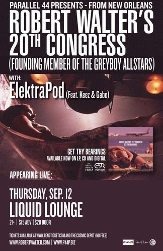 Elektrapod Poster - Liquid w/ Robert Walter's 20th Congress - 9/12/13
