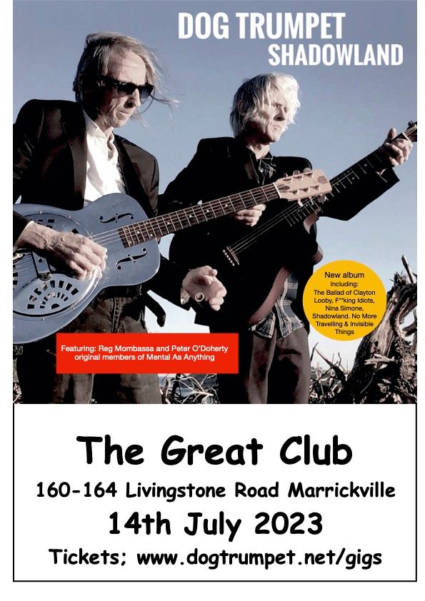 New show tickets on sale now!
Tickets: https://dogtrumpet.net/gigs