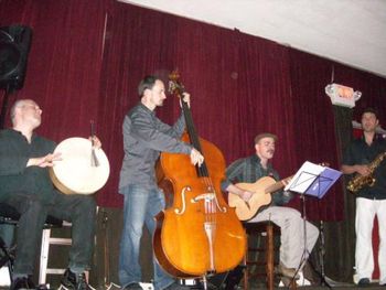 Performing my music with George Mel (percussion), Clay Schaub (bass), Francis Jacob (guitar). These are the musicians on my CD "Acoustic Journeys", Brooklyn, New York City
