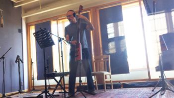 Tony Levin recording his NS Designs bass part on My Grand Gift
