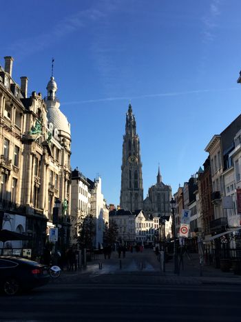 Downtown Cathedral & streets of Antwerp, Belgium

