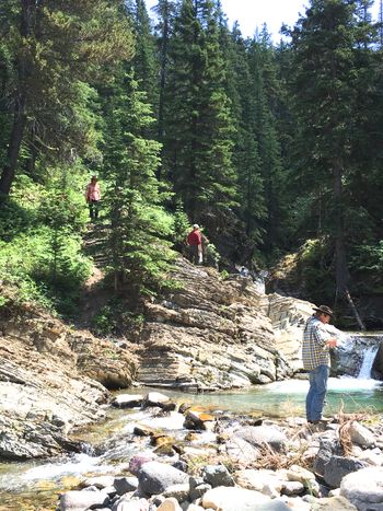 Fishing on our lunch break @ Whitney Falls
