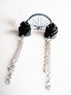 Black Rose Chain Earrings E20