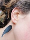 Asymmetrical Innertube Feather Earrings E10