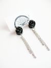 Black Rose Chain Earrings E20