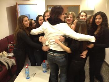 Kristen with girls choir in Israel
