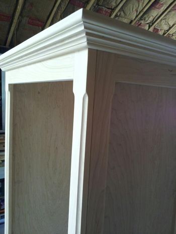 This is a picture of the entertainment center pictured above, pre-stain and finish
