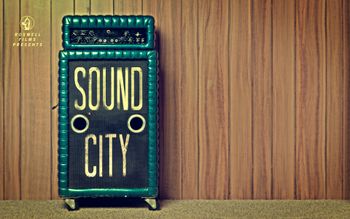 Movie poster for Dave Grohl's AMAZING music documentary, "Sound City", my favorite music documentary of all time, with a Kustom amp stack, from the same series as the one I got from Shelly Rae Dragovich on Sat. 12/27/14. SERIOUS rock-n-roll history here. My pics of mine show up as BLUE for some reason, but mine is the EXACT same green color as this one. AMAZING stuff! :)
