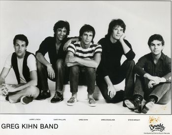 Greg Kihn Band, 1983 L-R; Larry Lynch, Gary Phillips, Greg Kihn, Greg Douglass, Steve Wright
