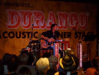 Greg singing to packed out crowd at the WSM/Durango stage during CMA MUSIC FEST
