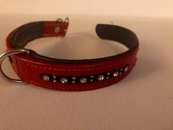 41 Red leather collar $10

