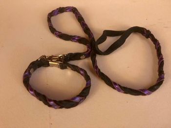 16 Purple Braided Leather Leash and Collar Set $20
