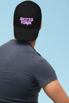 Black Hat w/Purple and White Logo (Unisex one size)