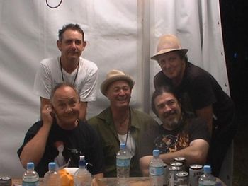 Mongrels Of Passion at Bryon Bay Festival Tim Gaze, Glen Muirhead, Rob , The late Chris Bailey (Gangajang,The Angels) and the late Vince Lovegrove (The Valentines) miss the guys