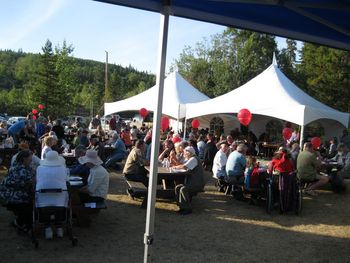 The crowd at Ootsa Lake Community Barbeque
