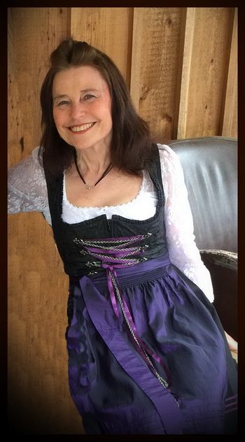Heidi in traditional dirndl outfit
