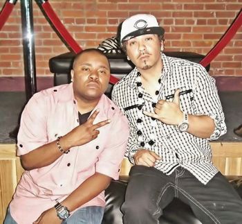 Ace and Baby Bash at a video shoot
