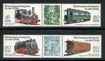 E2509-E2512 1983. Narrow gauge railways of the DDR. Wernigerode-Nordhausen (1000 mm). Zittau-Kurort Oybin/Jonsdorf (750 mm)
