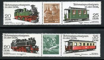E2277-E2280 1980. Narrow gauge railways of the DDR. Radebeul-Radeburg (750mm). Bad Doberan-Kühlungsborn (900mm)
