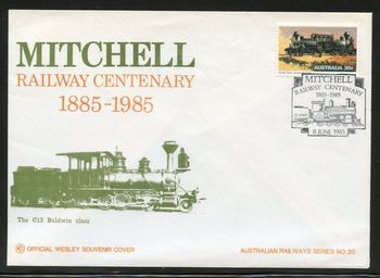 715 1979 on FDC Mitchell Railway Centenary 1985
