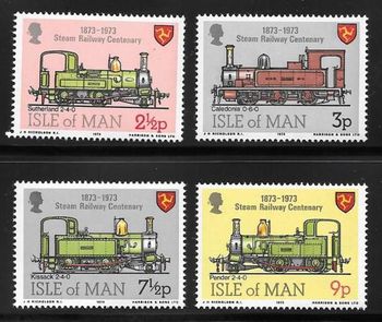 35-38 1973. Commemorating 100 years of Isle of Man railways
