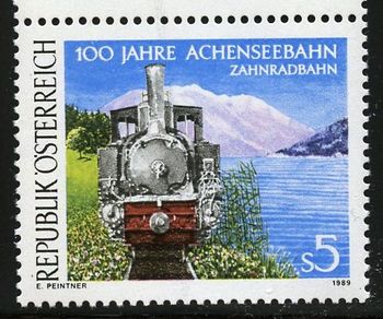 2202 1989. 100 years Achensee Bahn (cog railway)
