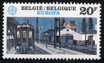 2757 1983. "Night trains", by Paul Delvaux, a Belgian surrealist painter
