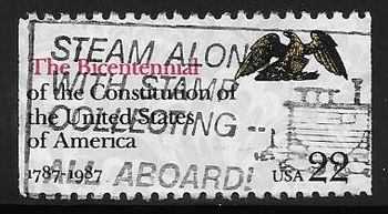 xxxx 1987 cancellation -steam along with stamp collecting all aboard
