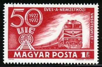 2717 1972. Commemorating the 50th anniversary of the founding of the UIC, or the International Union of Railways, created in 1922 with the aim of standardizing industry practices
