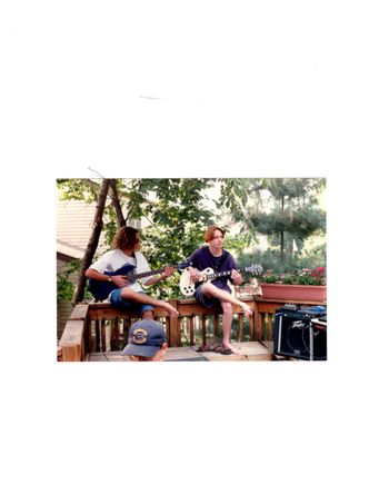 Glenn Oliff and I jammin' at my folks house.. 1995
