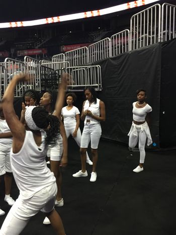 Stay Fit back stage at The Atlanta Dream performance
