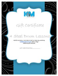Gift Certificate - 4 week block - Steel Drum Lessons