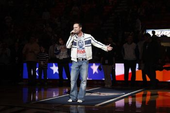 singing National Anthem- Izod Arena, Nov. 2008
