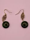Green Pyrite Floral Earrings