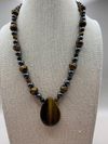 Tiger's Eye and Obsidian Necklace
