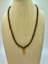 18" tiger's eye necklace with It Is Well With My Soul pendant