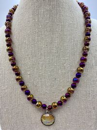 Purple Necklace with Pendant