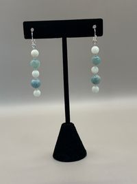 Dyed Quartz and Mother of Pearl Earrings