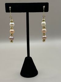 Pearl Earrings in Gold Trim