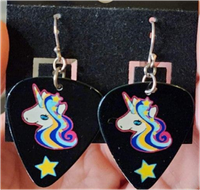 Unicorn Guitar Pick Earrings