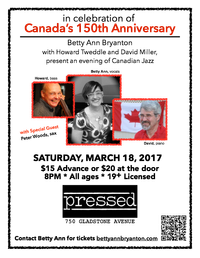 **SOLD OUT!!** All-Canadian Jazz in Tribute of Canada's 150th!