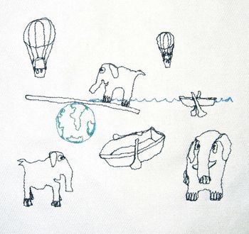Hot air balloons, rafts & elephants balancing on the world
