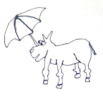 Horse balancing umbrella
