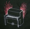 Glow-in-the-dark Piano on fire