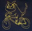 Lion riding a bicycle