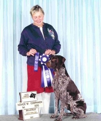 Ch. Olde Ridge Devil In Disguise, MH, CDX, NA (NSCh. Minado's Parade Drum Major x Ch. Olde Ridge I'm No Angel) owned by Linda Parsons
