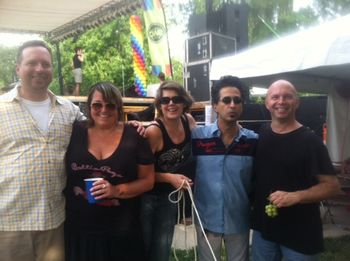 Anne E. and the band backstage Columbus Pride 2013
